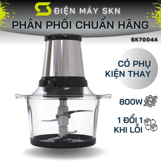 Máy xay thực phẩm, xay sinh tố, xay thịt, xay đá mịn đa năng cầm tay mini 800w lumabella sk7004a thủy tinh lb56002