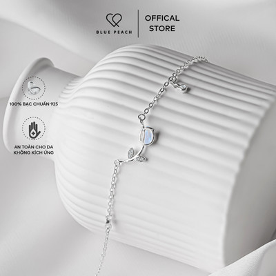 Lắc Tay Bạc 925 Blue Peach LT Hoa Tulip VN - Moonstone LT740 - LT754 - LT796