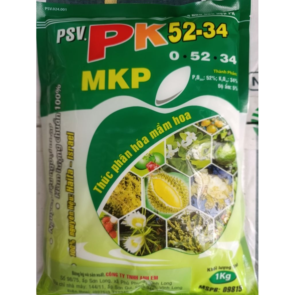 Phân bón MPK 0-52-34 gói 1kg giúp Thúc phân hoá mầm hoa