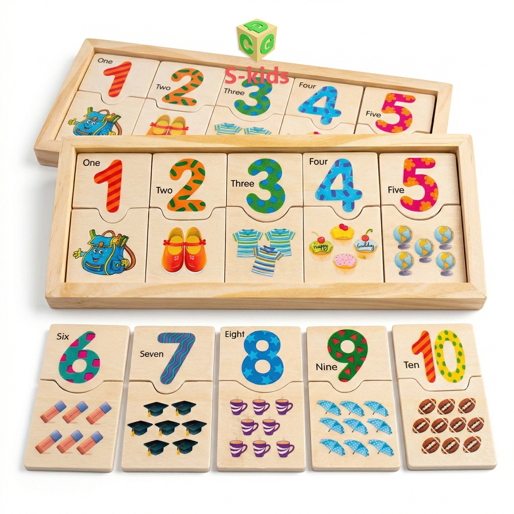 Đồ chơi gỗ S-Kids, bộ khớp số tập đếm