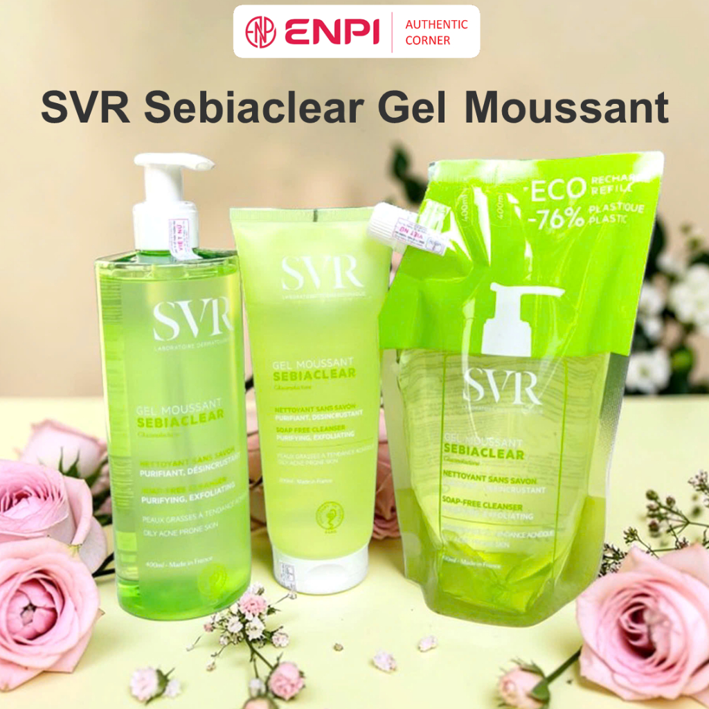 Sữa rửa mặt SVR Sebiaclear Gel Moussant cho da dầu mụn, làm sạch sâu ENPI Chính hãng