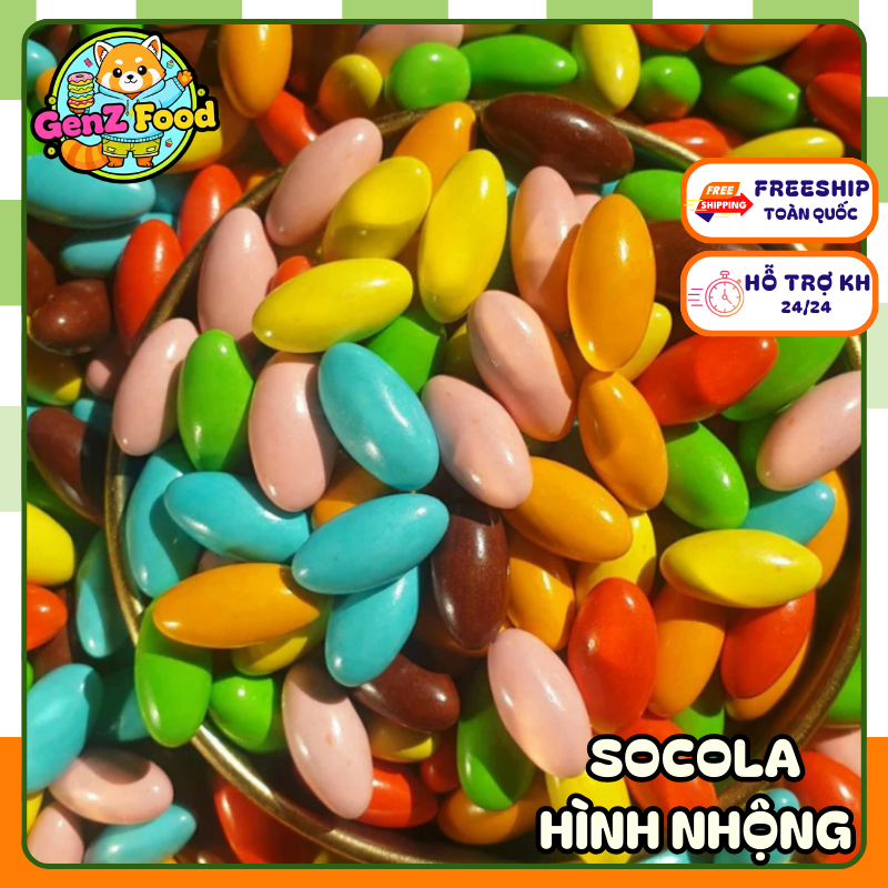[HŨ 500G] Kẹo Socola Nhộng 7 Màu Đa Sắc - Vỏ Giòn Tan Nhân Béo Dịu - Ăn Vặt Tuổi Thơ