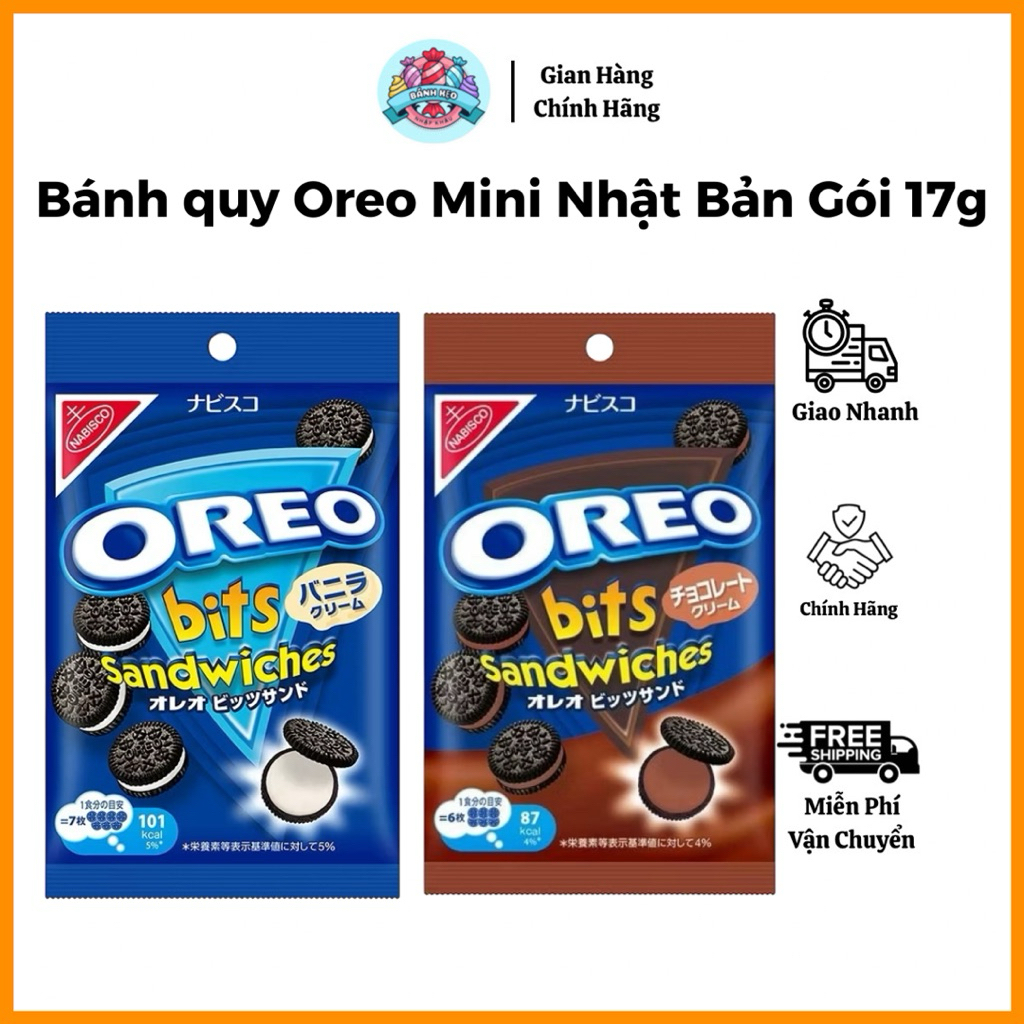 Bánh Quy Oreo Mini Nhật Bản 17g – Oreo Bits Sandwich Vani & Socola