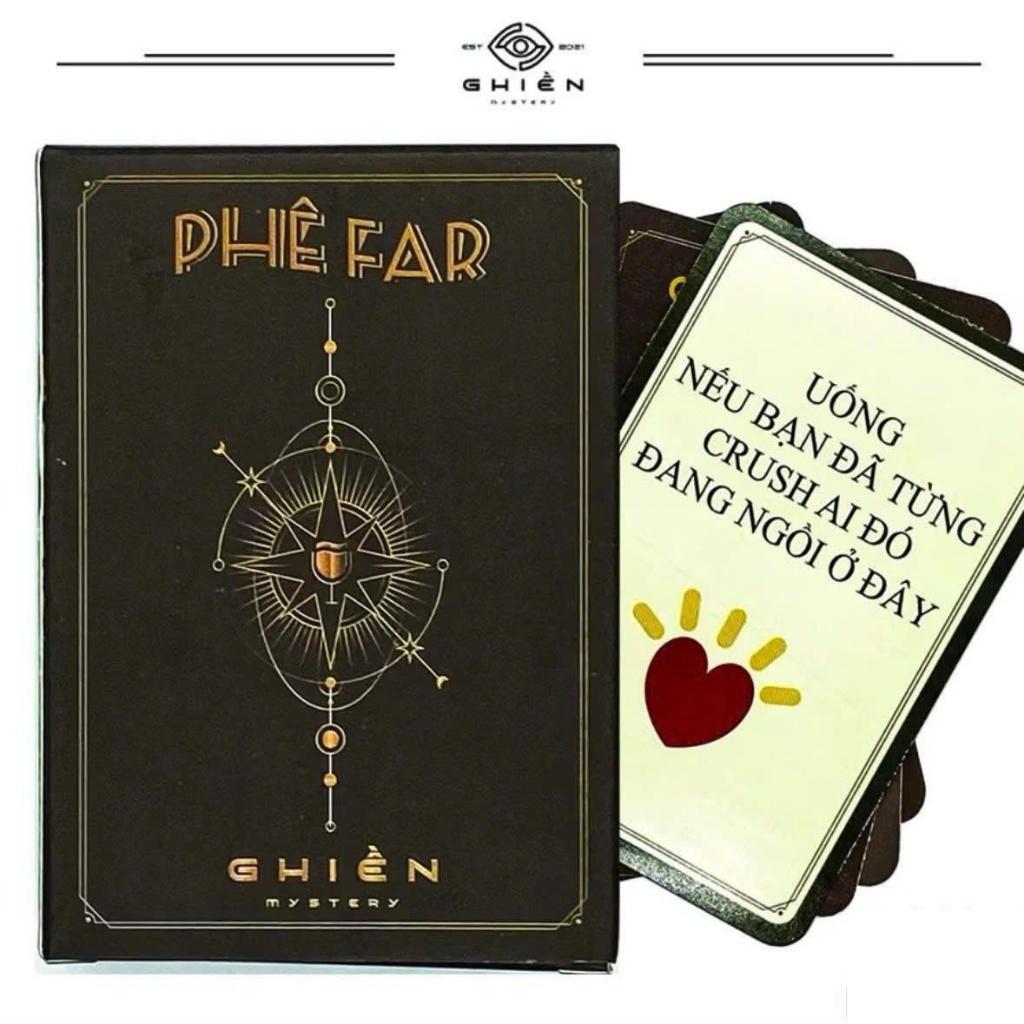 Bộ bài Drinking game "Phê Far" - 50 card chơi vui vẻ với bạn bè hội nhóm, đem lại cảm xúc gần gũi