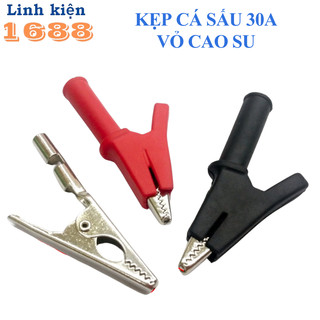 (1 cặp) Kẹp cá sấu 30A vỏ cao su đỏ+ đen