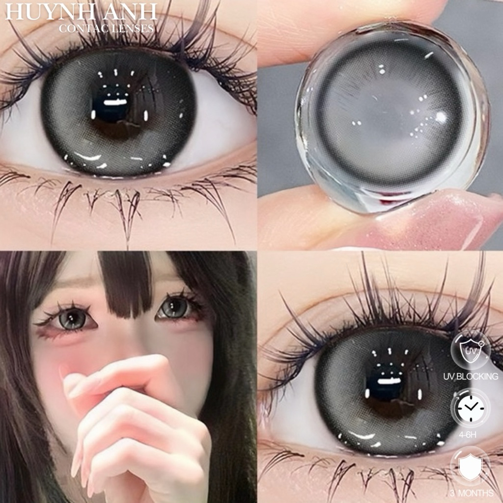 Lens Mắt Kính Áp Tròng xám đen filter basque gray Dia 14.2mm Gdia 13.6mm