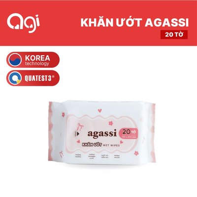 (Mới) Khăn ướt Agassi 20 tờ nhỏ gọn, tiện dụng