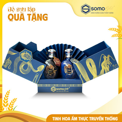 Hộp Quà LỘC XUÂN - Hoàng Hoa Tửu & Minh Mạng Tửu 500ml - SOMO GOLD