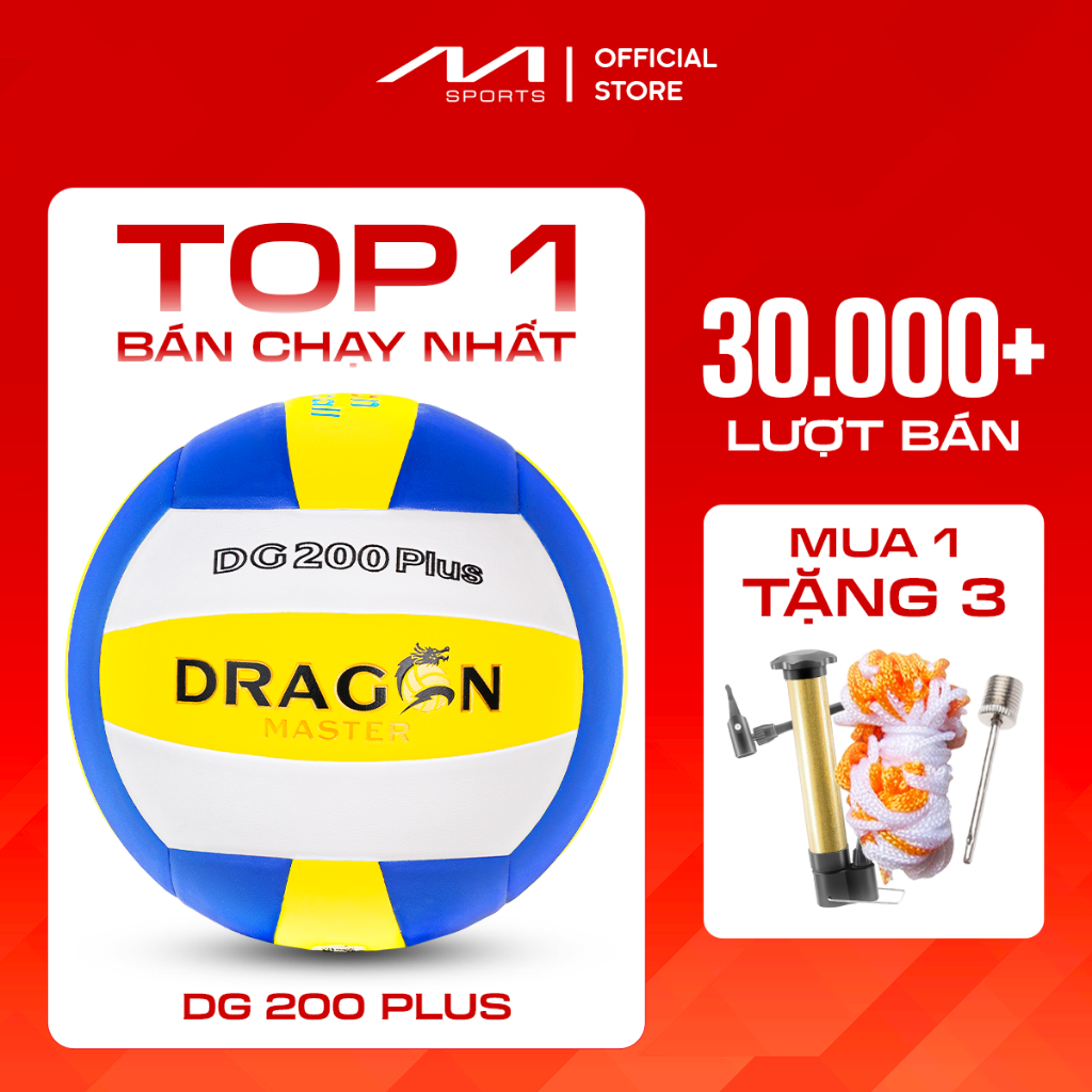 [Best Seller] Banh Bóng Chuyền Dragon Master DG200 Plus – Da TPE Êm Tay, Chuẩn Tập Luyện, Tặng Combo