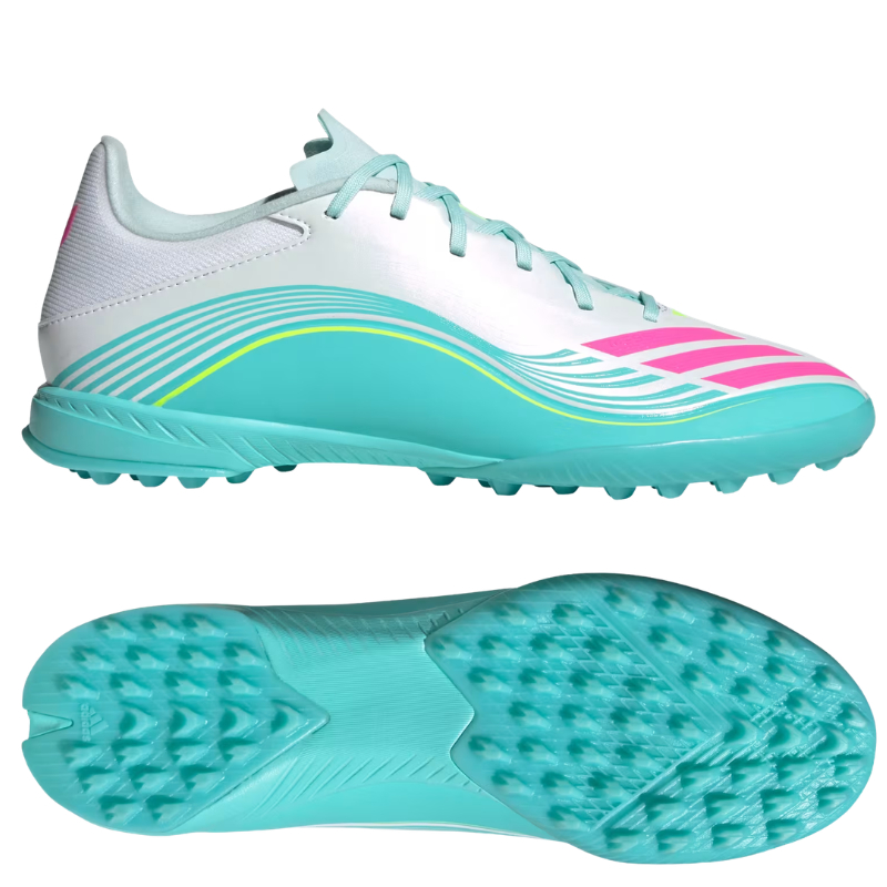 Giày đá bóng nam Adidas F50 Messi League TF - Xanh Mint/Trắng - JQ0937 cỏ nhân tạo