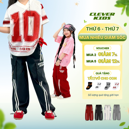 Quần Dài Túi Hộp Cho Bé 20-60kg QUẦN DÙ TẾT - Clever Kids