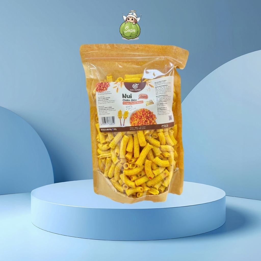 Nui Dài Chiên Giòn Nui Dài Chiên Giòn Rụm, Vị Mặn Ngọt Dễ Ăn 500gr/ gói