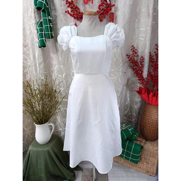 TUTUSTORE NEW TAG - Đầm trắng tay bồng bymo - SIZE L