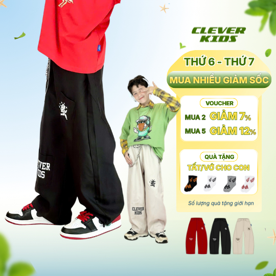 Quần Dù Cho Bé 20-60kg CARGO PLAY - Clever Kids