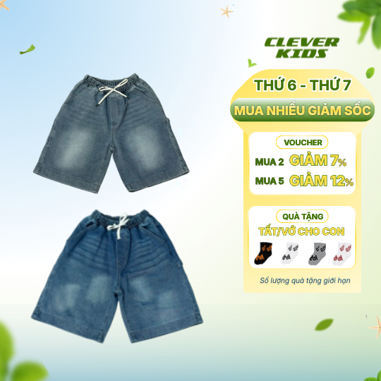 Quần Jeans Cho Bé 20-60kg Jeans Cao Cấp JEANS TAB - Clever Kids