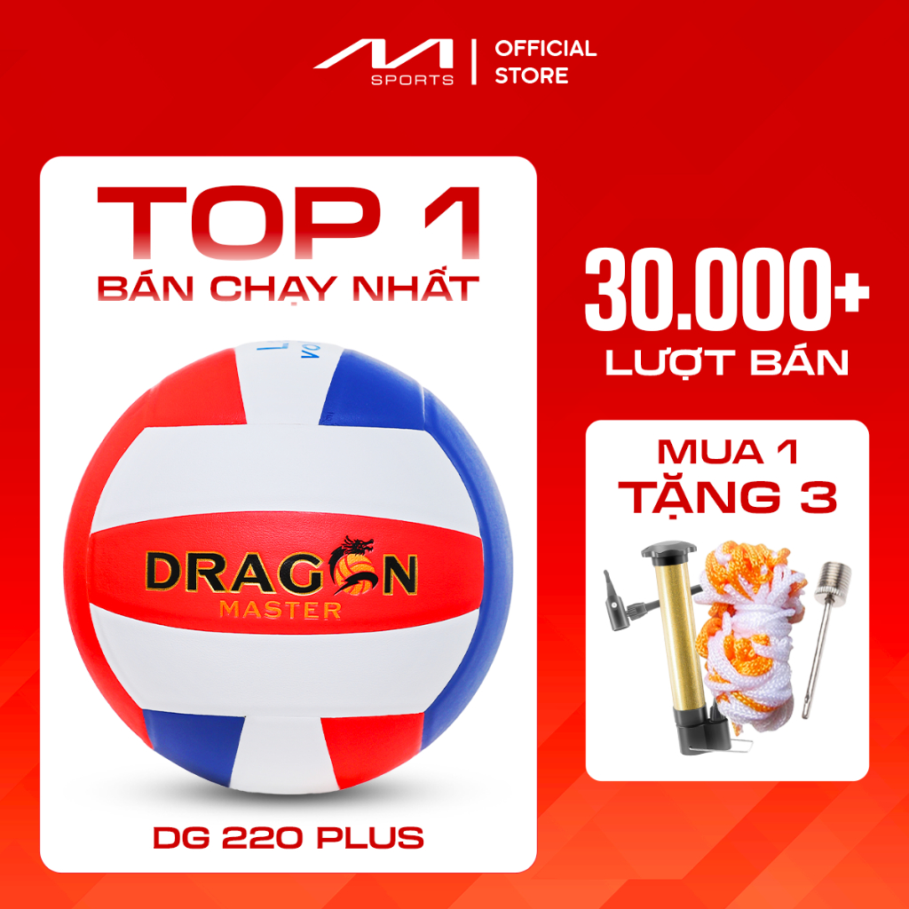 [Best Seller] Banh Bóng Chuyền Dragon Master DG220 Plus – Da TPE Êm Tay, Chuẩn Tập Luyện, Tặng Combo