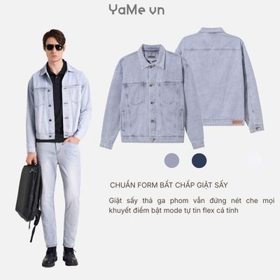 Áo Khoác Jean Nam Kiểu Cơ Bản Vải DurableTex™ Chắc Chắn Mặc Bền The Original 036 Dáng Vừa Vặn F3 23541 |YaMe|