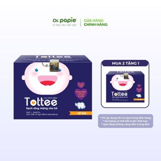 [MUA 2 TẶNG 1] Gạc rơ lưỡi Tottee chiết xuất Cỏ Ngọt, vệ sinh khoang miệng an toàn cho bé từ sơ sinh, 30 gói/hộp