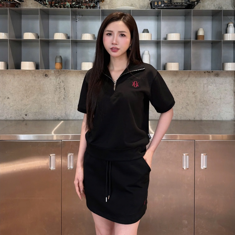 Set Váy Áo Nữ GUNO Vải Modal Cool Mềm Mát Cổ Polo Khóa Kéo Phối Sườn Logo Thêu Thời Trang 26VG14 | BigBuy360 - bigbuy360.vn