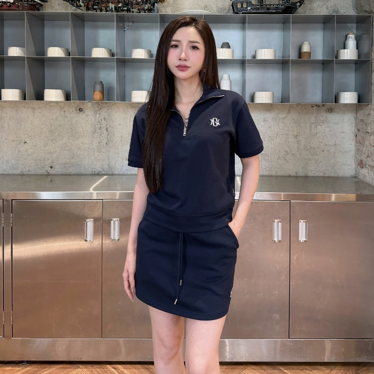 Set Váy Áo Nữ GUNO Vải Modal Cool Mềm Mát Cổ Polo Khóa Kéo Phối Sườn Logo Thêu Thời Trang 26VG14 | BigBuy360 - bigbuy360.vn