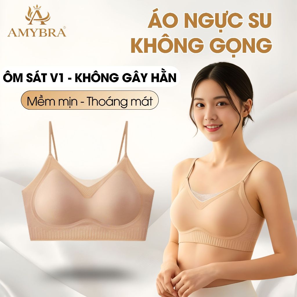 [HÀNG LOẠI 1] Áo Ngực Nữ Chất Thun Lạnh Không Đường May, Áo Bra Hở Lưng Chữ U Gợi Cảm AMYBRA A2602