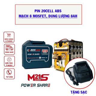 COMBO Phụ Kiện Máy Khoan, Máy Siết Bulong, Pin BOSHUN 15-20cells Dung Lượng Lớn, Mạch Chống Cháy