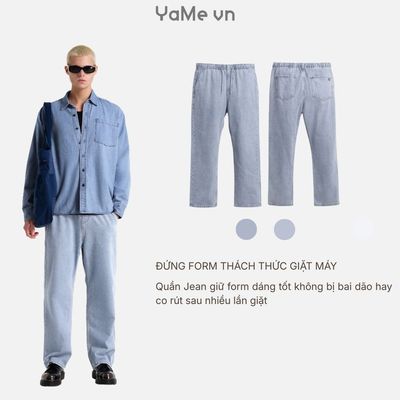 Quần Jean Nam Vải DurableTex™ Cực Bền, Lưng Thun Mặc Êm Bụng The Original 101 Dáng Rộng Rãi F4 23543 |YaMe|