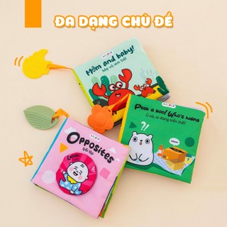 Sách vải tương tác Ehon (3 chủ đề) cho bé sơ sinh (0-12 tháng) phát triển giác quan - Lalala baby