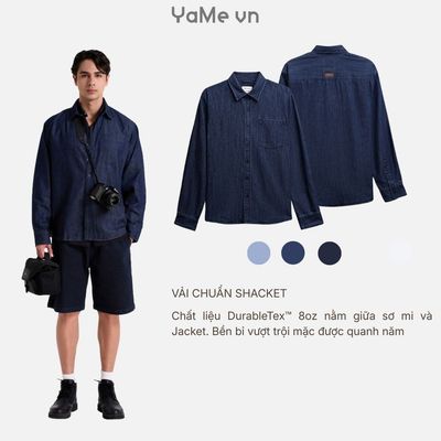 Áo Sơ Mi Nam Khoác Jean DurableTex™ Dày Dặn Đứng DángThe Original 051 Dáng Rộng Rãi F4 24754 |YaMe|