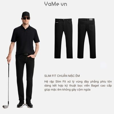 Quần Jean Nam ColorLock™ Giữ Đen Sâu Lâu Bạc Tek Black Jean 004 Dáng Ôm Vừa F2 24509 |YaMe|