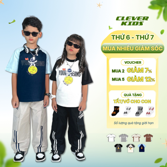 ÁO COTTON CLEVER KIDS YOUR DREAM PREMIUM [Size từ 15kg-45kg]