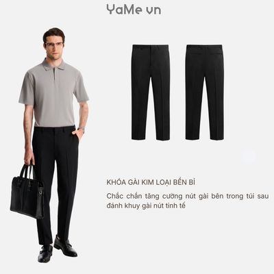 Quần Tây Nam Vải Mềm EasyCare™ Kháng Khuẩn Ngăn Mùi Ít Nhăn Non Iron 005 Dáng Ôm Vừa F2 24168 |YaMe|