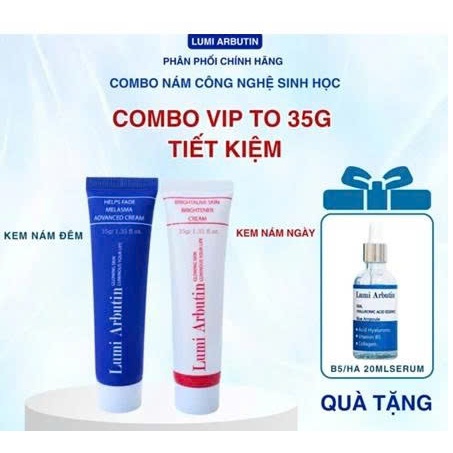 Combo mờ nám Lumi Arbutin dưỡng ẩm trắng da kiểm soát dầu nhờn chính hãng