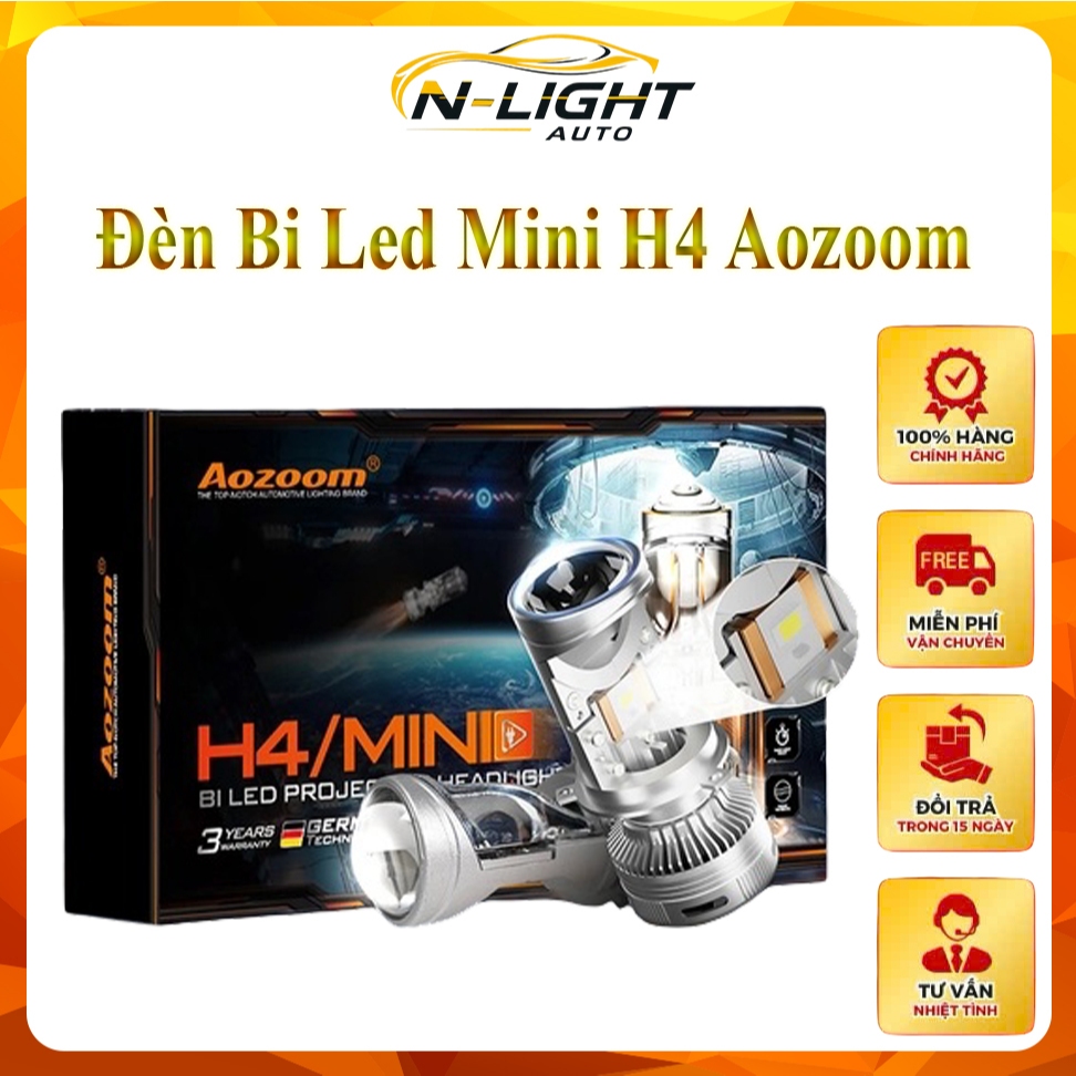 Đèn Bi Led Mini H4 Aozoom  Chính Hãng - Bảo Hành 3 Năm