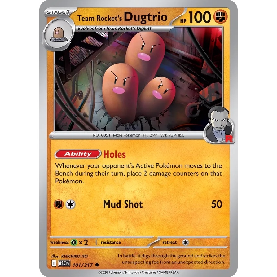 ASC - Pokemon TCG - 101/217 - Team Rocket's Dugtrio - Uncommon