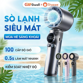 Quạt Cầm Tay Mini  Tích Điện Có Sò Lạnh 100 Chế Độ Động Cơ Turbo Tạo Gió Mát Như Điều Hòa