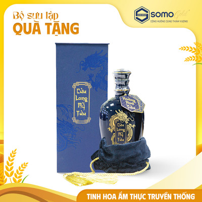 Hoàng Hoa Tửu - Hộp quà túi nhung | Bình sứ Bát Tràng (500ml & 700ml)