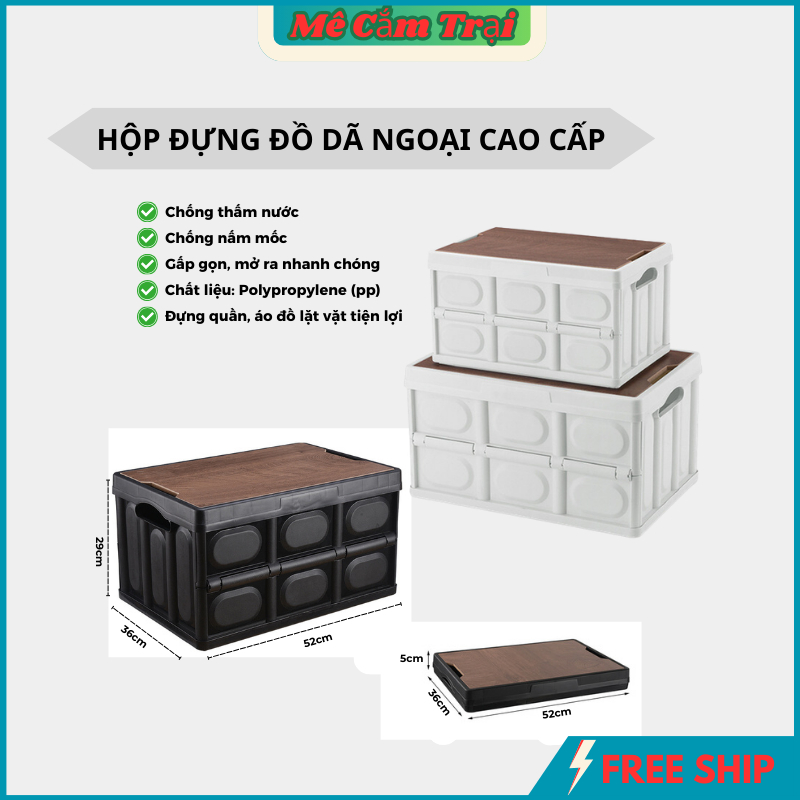 bàn camping gấp gọn dã ngoại, cắm trại du lịch, hộp xếp gấp gọn dã ngoại tiện lợi đi camping du lịch