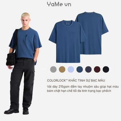 Áo Thun Nam Cotton Mềm Mát ColorLock™Ngăn Cắm Bút Tiện Lợi The Worker 003 Dáng Rộng F4 24885 |YaMe|