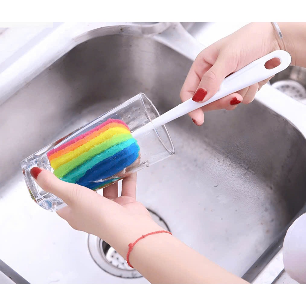 Cọ ly, cọ bình, cây rửa ly 7 màu, bọt biển