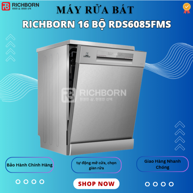 Máy rửa bát Richborn 16 bộ  RDS6085FMS thương hiệu Hàn Quốc