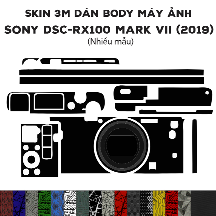Skin 3M dán Sony DSC-RX100 Mark VII (Nhiều mẫu) | Miếng dán Film 3M bảo vệ body máy ảnh RX100 Mark 7