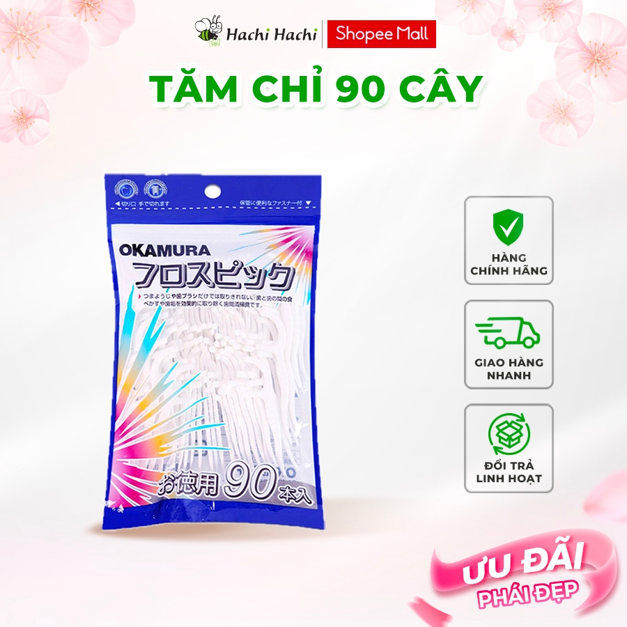 Tăm chỉ nha khoa Okamura 90 cây - Hachi Hachi Japan Shop