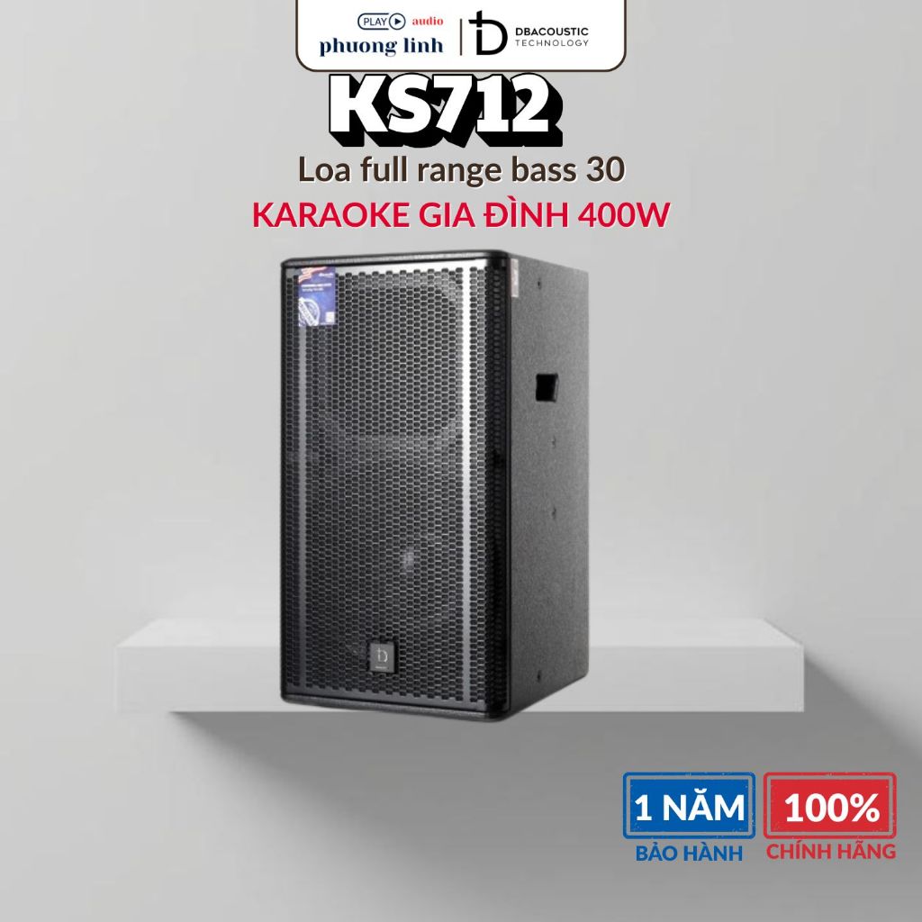 [1 Chiếc] Loa DBacoustic KS712, Loa full range Karaoke Gia Đình 400W | Bảo Hành 12 Tháng
