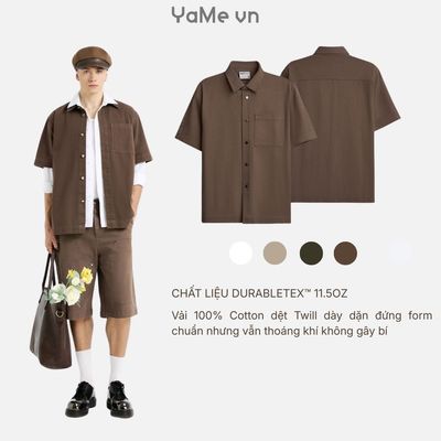 Áo Sơ Mi Nam Tay Ngắn DurableTex™ Multi Color Jean 003 24930 |YaMe|