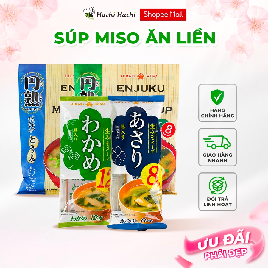 Súp Miso ăn liền Hikari Miso nhiều vị  - Hachi Hachi Japan Shop