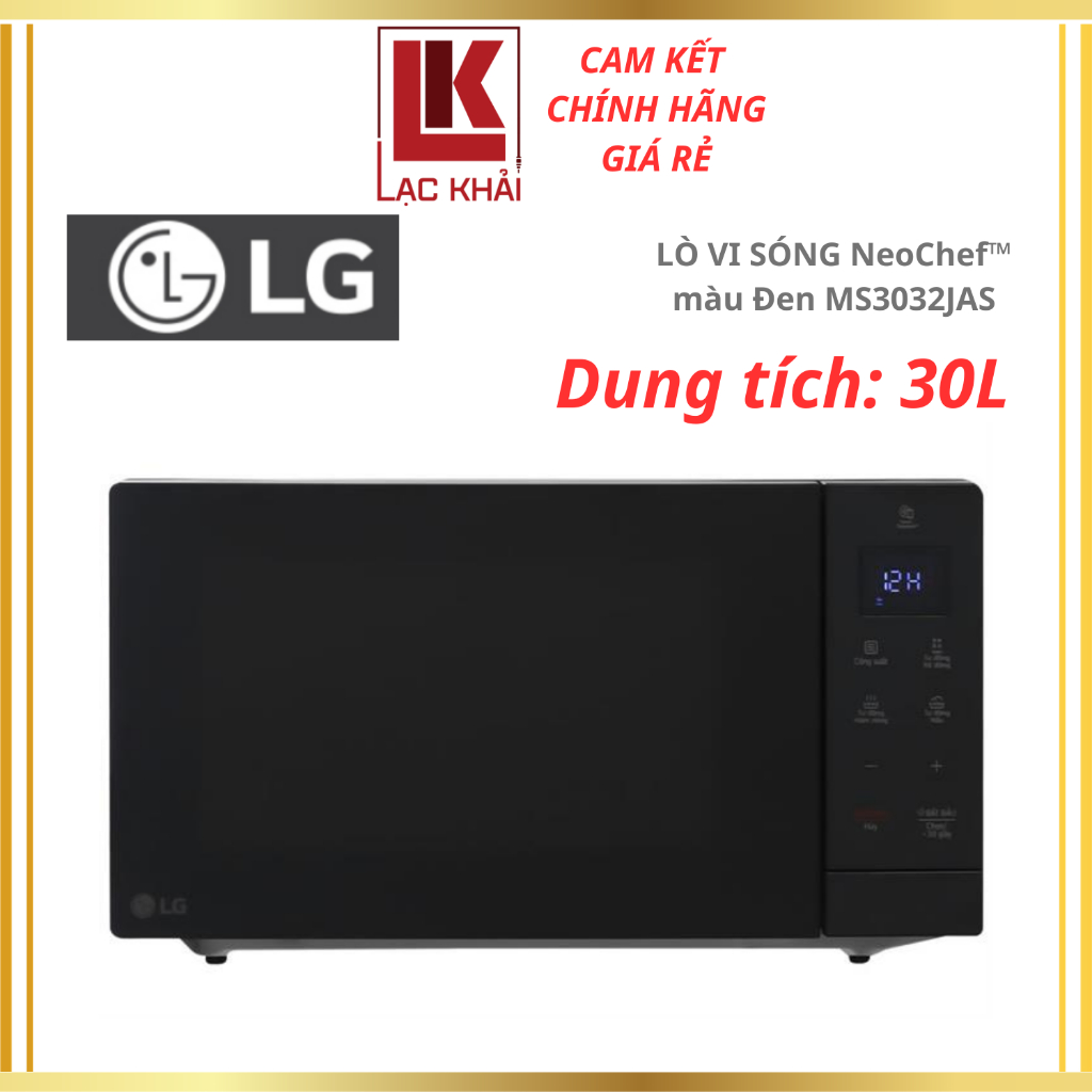 Lò Vi Sóng LG NeoChef™ màu Đen MS3032JAS, 30 lít , công suất 900W - Model mới 2024 - Chính hãng