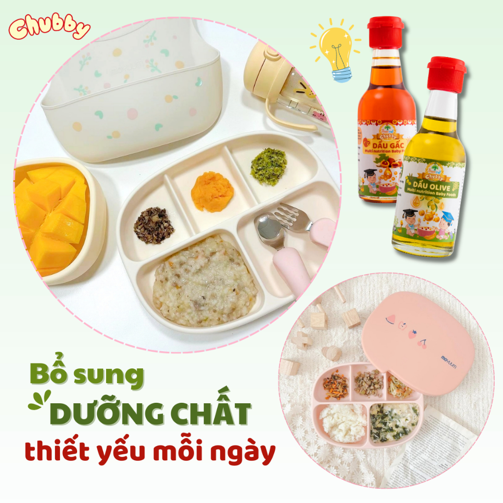 Dầu Ăn Dặm Cho Bé CHUBBY-Cho Trẻ Trên 6 Tháng Tuổi 60ml / 50ml
