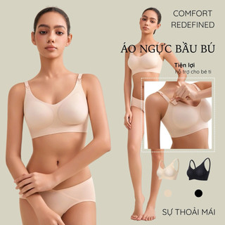 Áo lót bầu và sau sinh chống chẩy xệ Meybe áo ngực chất liệu su đúc thông hơi, co dãn 4 chiều - W223