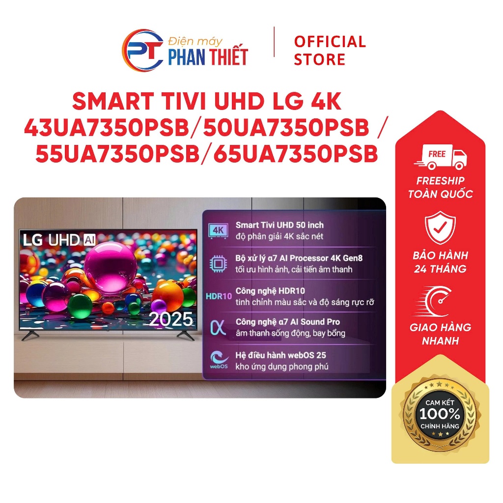 Smart Tivi UHD LG 4K 43 inch 43UA7350PSB / 50UA7350PSB / 55UA7350PSB / 65UA7350PSB Mẫu mới